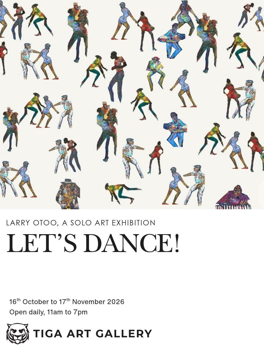 Let's Dance! exhibition poster, Larry Otoo at TIGA Art Gallery