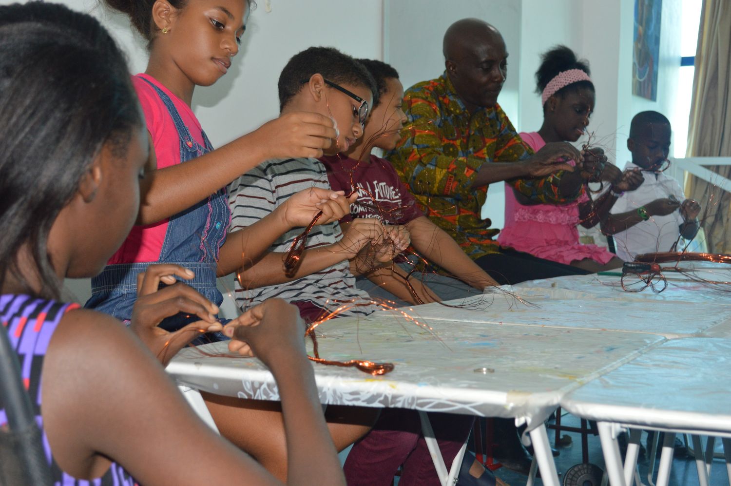 A social painting session at Tiga Studios