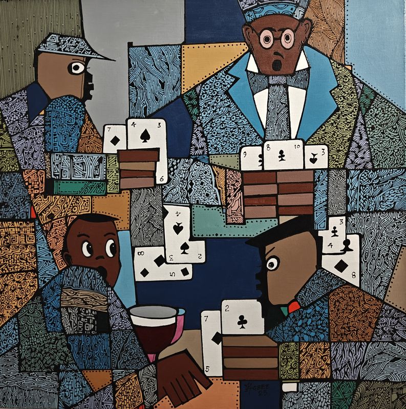 Boyz To Boyz by Ben Agbee, acrylic on canvas