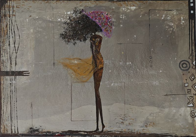 Africa Woman I by Gabriel Eklou, acrylic on canvas
