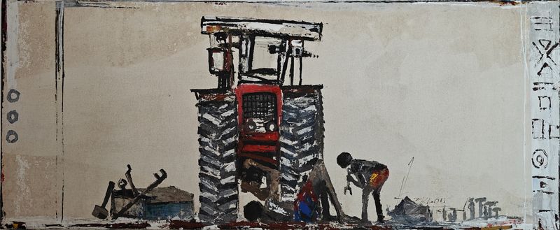 Apprenticeship by Gabriel Eklou, acrylic on canvas