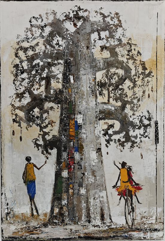 Goodbye Baobab by Gabriel Eklou, acrylic on canvas