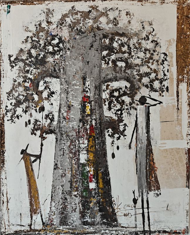 Harvesting by Gabriel Eklou, acrylic on canvas