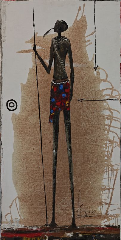 Warrior by Gabriel Eklou, acrylic on canvas