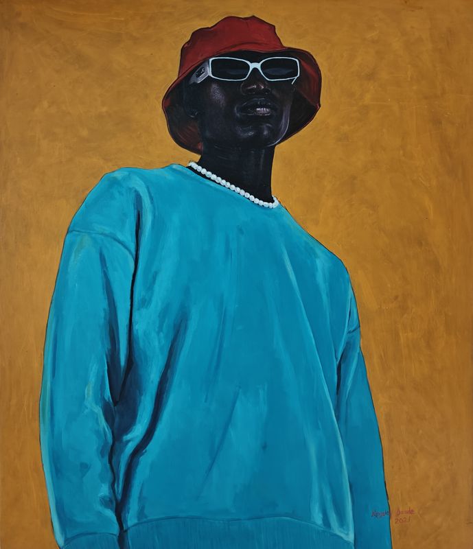 Red Bucket Hat by Kingsley Dzade