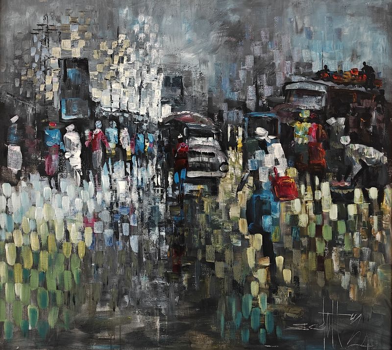 Harder They Go by Seth Clottey, acrylic on canvas