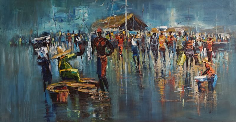 Whos Your Customer by Seth Clottey, acrylic on canvas