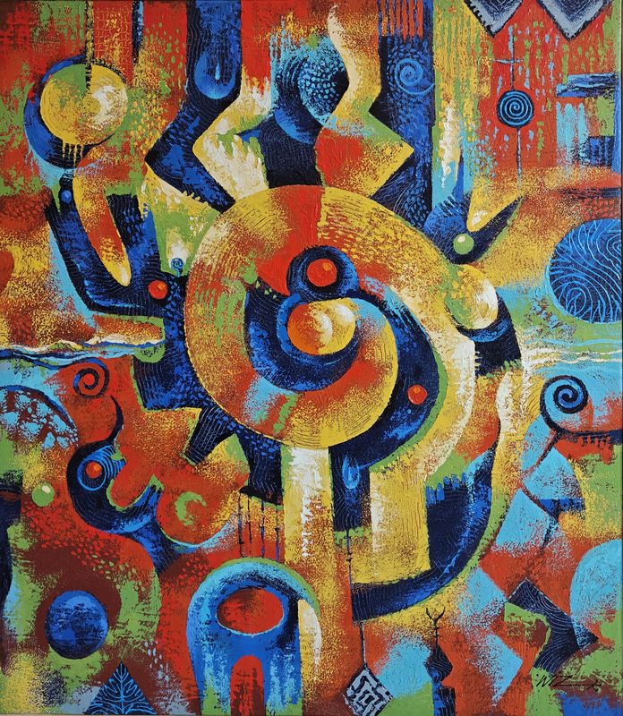 Wealth Swells by Wiz Kudowor, acrylic on canvas